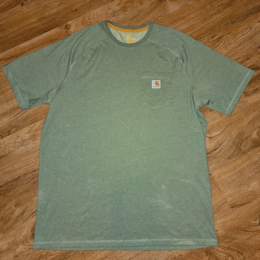Carhartt Force Relaxed Fit Pocket T-Shirt Mens XL Tall Green Heather Blemish